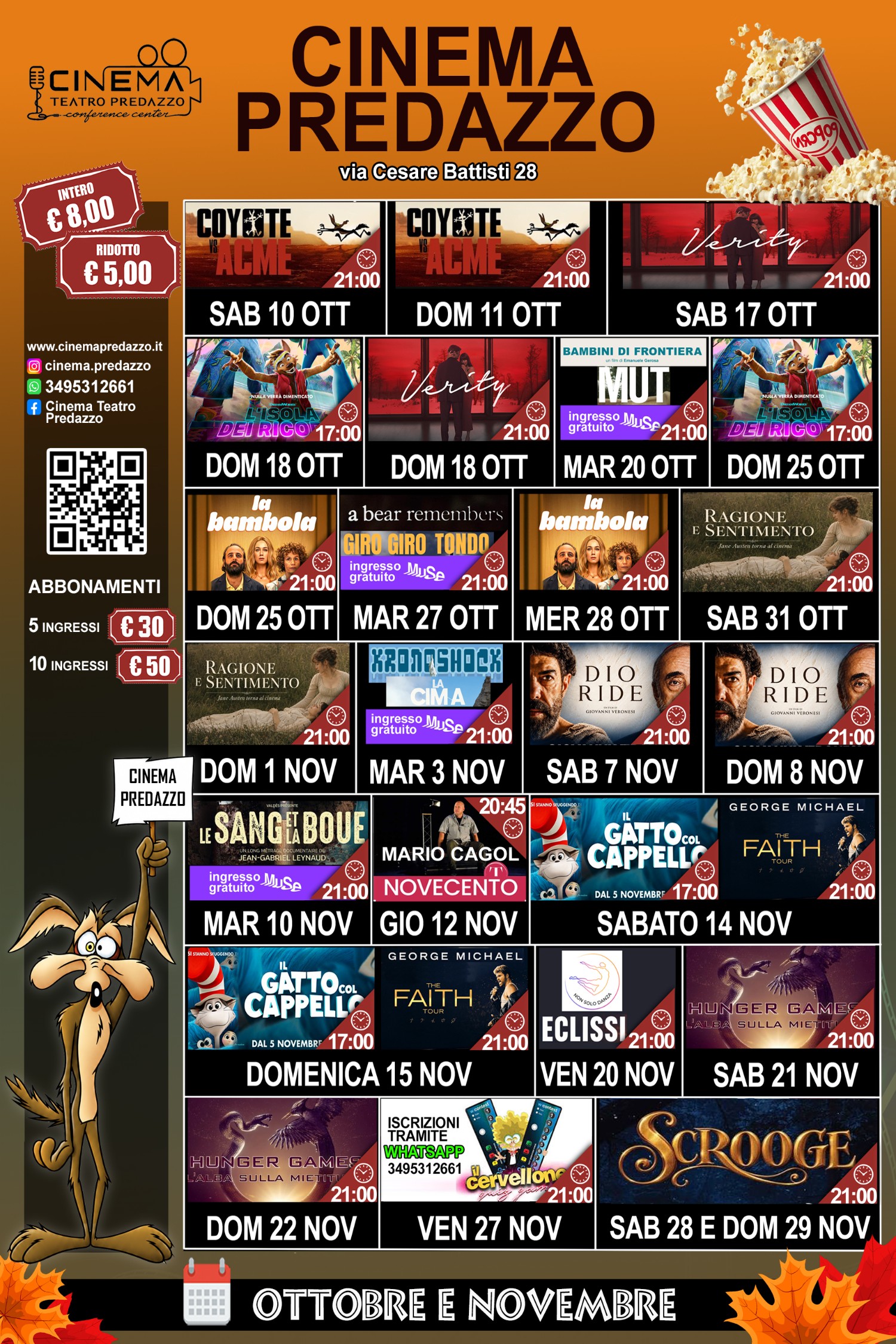 Locandina Programmazione mensile Cinema Predazzo