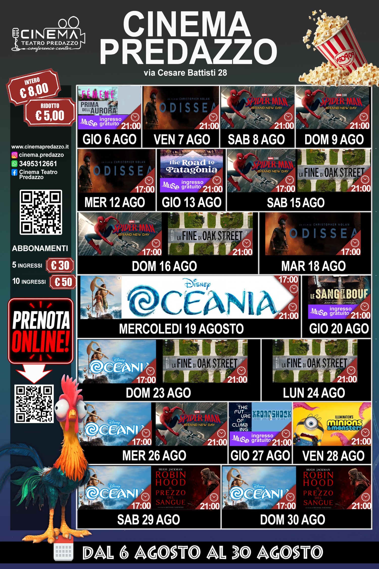 Locandina Programmazione mensile Cinema Predazzo
