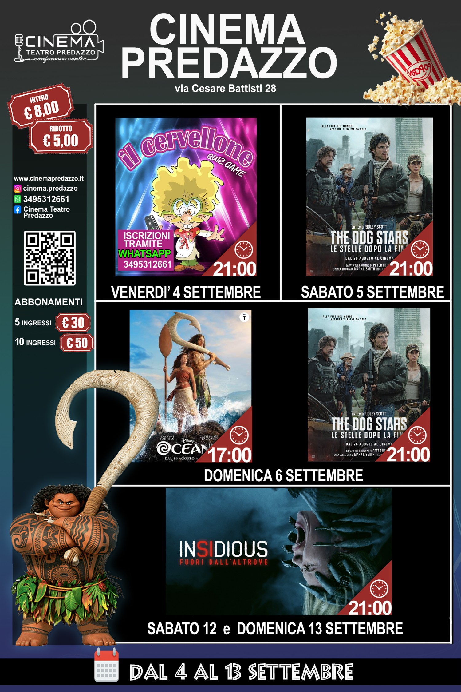 Locandina Programmazione mensile Cinema Predazzo