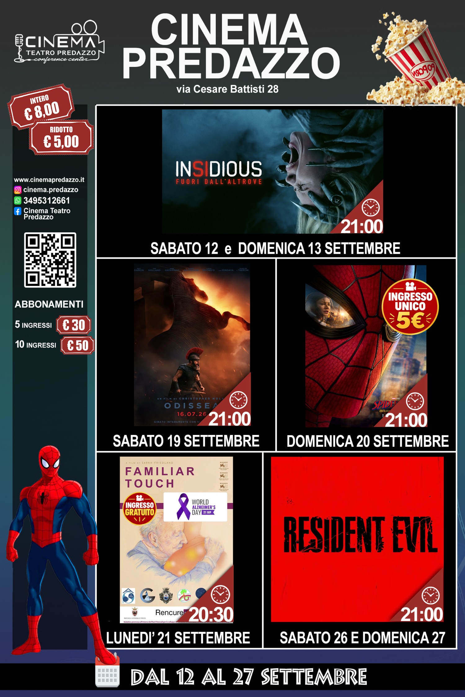 Locandina Programmazione mensile Cinema Predazzo