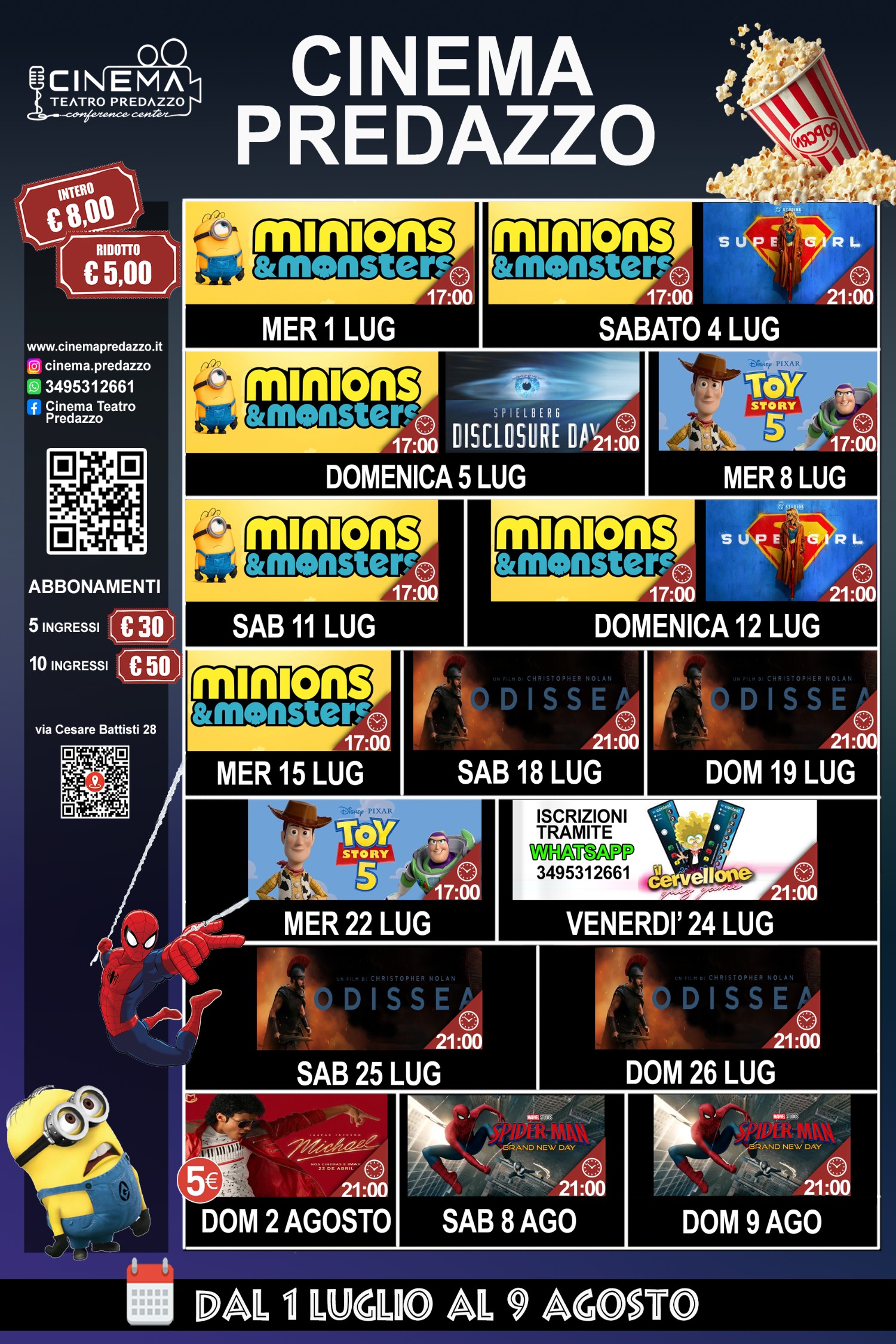 Locandina Programmazione mensile Cinema Predazzo